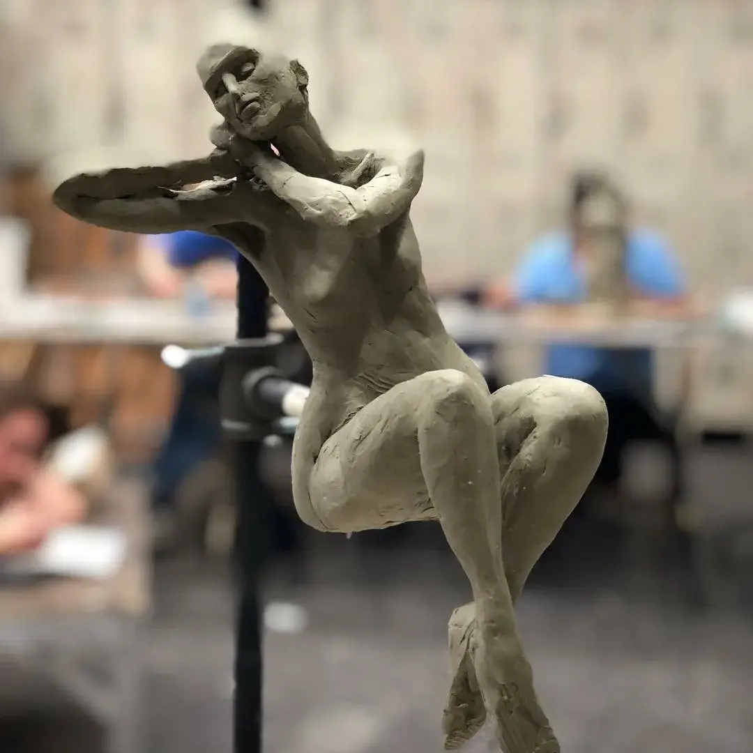 Dynamic figurative sculpture study